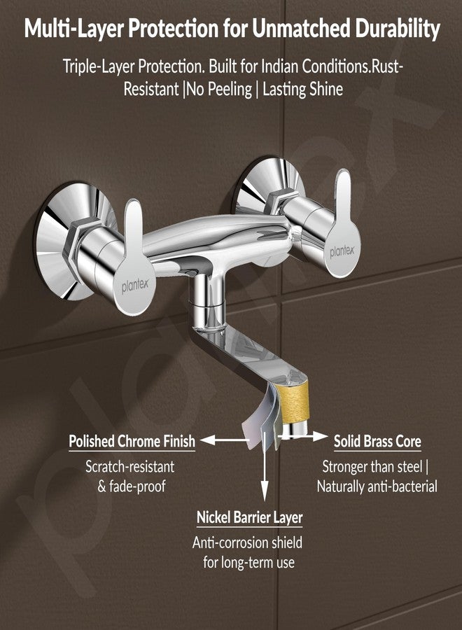 Plantex Non-Telephonic Wall Mixer Tap for Bathroom with Brass Wall Flange and Teflon Tape/Mixer Tap for Bathroom with Water Saving Aerator-(FLO-816, Chrome) - Image 5